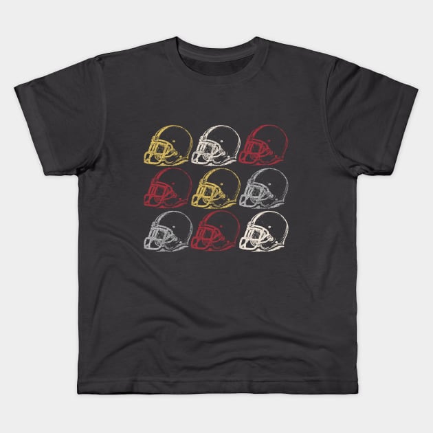 Football helmets Kids T-Shirt by LifeTime Design